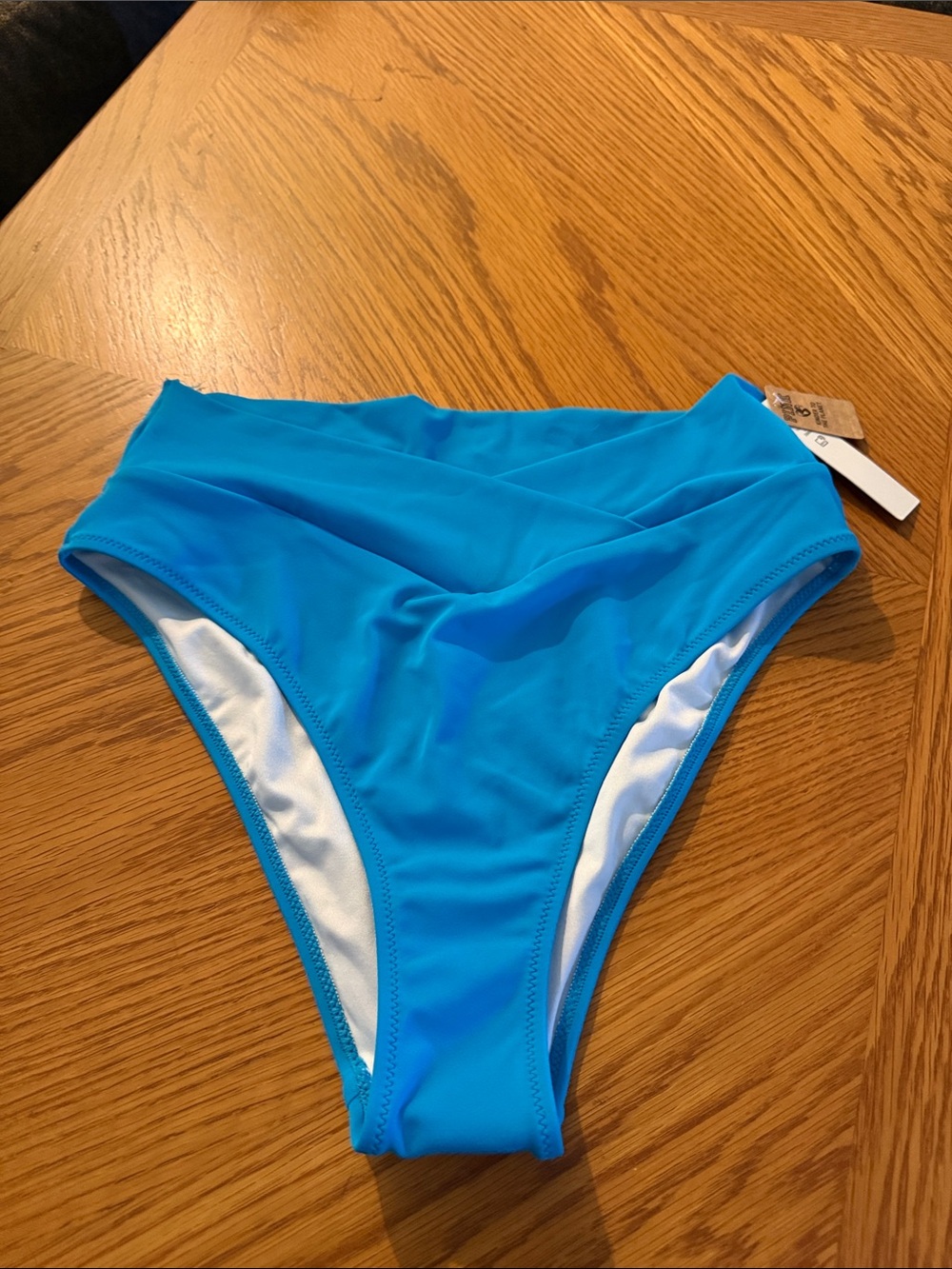 PINK Victoria's Secret Bright Turquoise High-Waist Bikini Bottoms